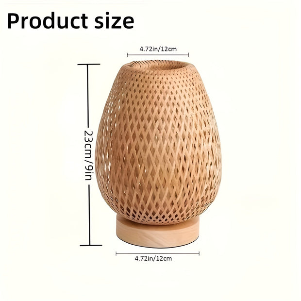 Fraaie Bamboe Tafellamp met USB Voeding – Duurzaam en Energiezuinig Design