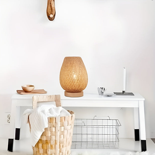 Fraaie Bamboe Tafellamp met USB Voeding – Duurzaam en Energiezuinig Design